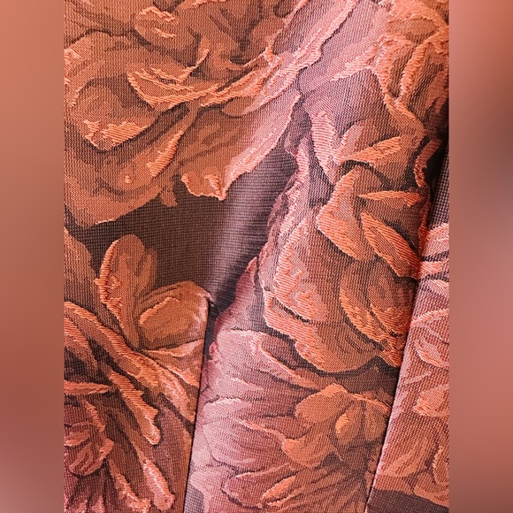 Gal Meets Glam Womens Ingrid Rust Rose Floral Jacquard Fit & Flare Mini Dress 4 - Picture 5 of 16